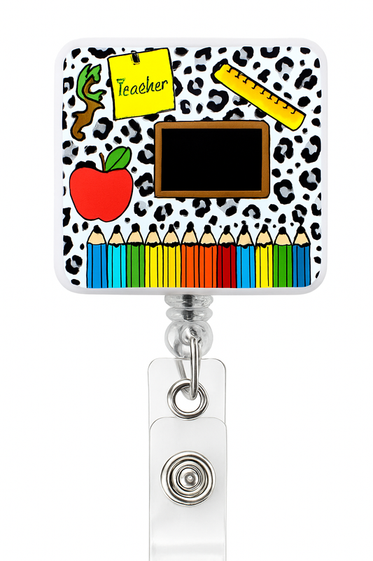 Leopard Print Teacher Badge Reel